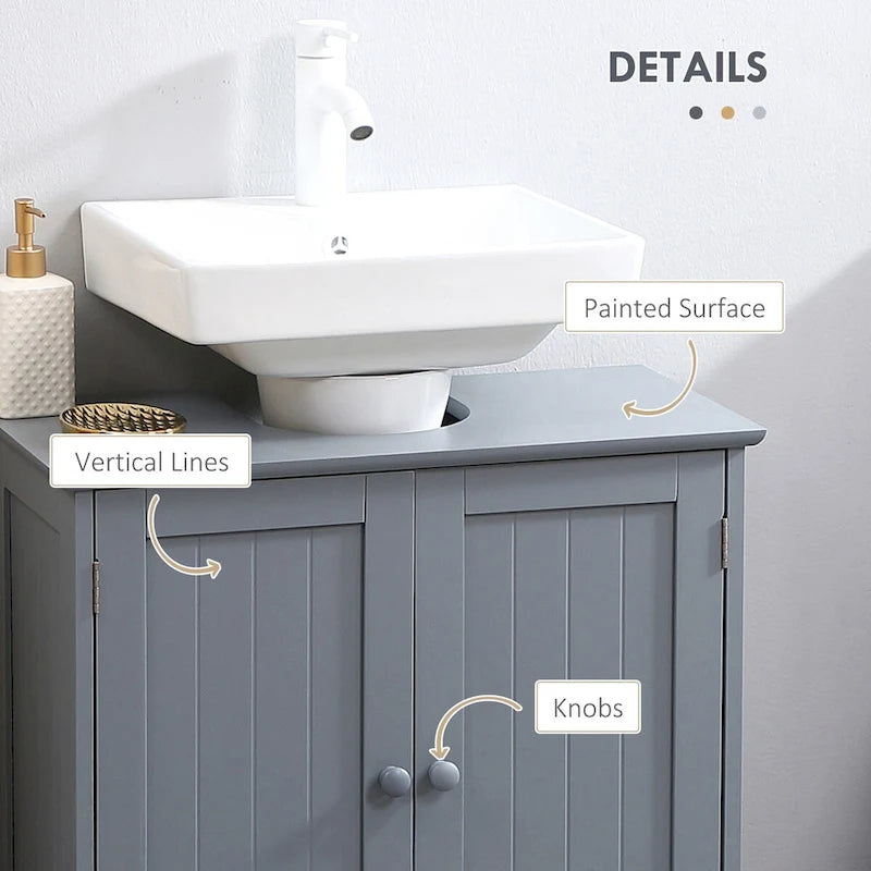 Meuble sous lavabo de salle de bain avec 2 portes et étagère