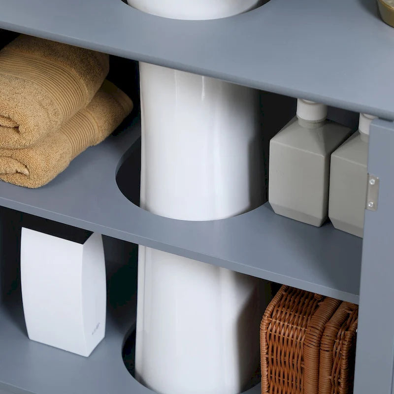 Meuble sous lavabo de salle de bain avec 2 portes et étagère