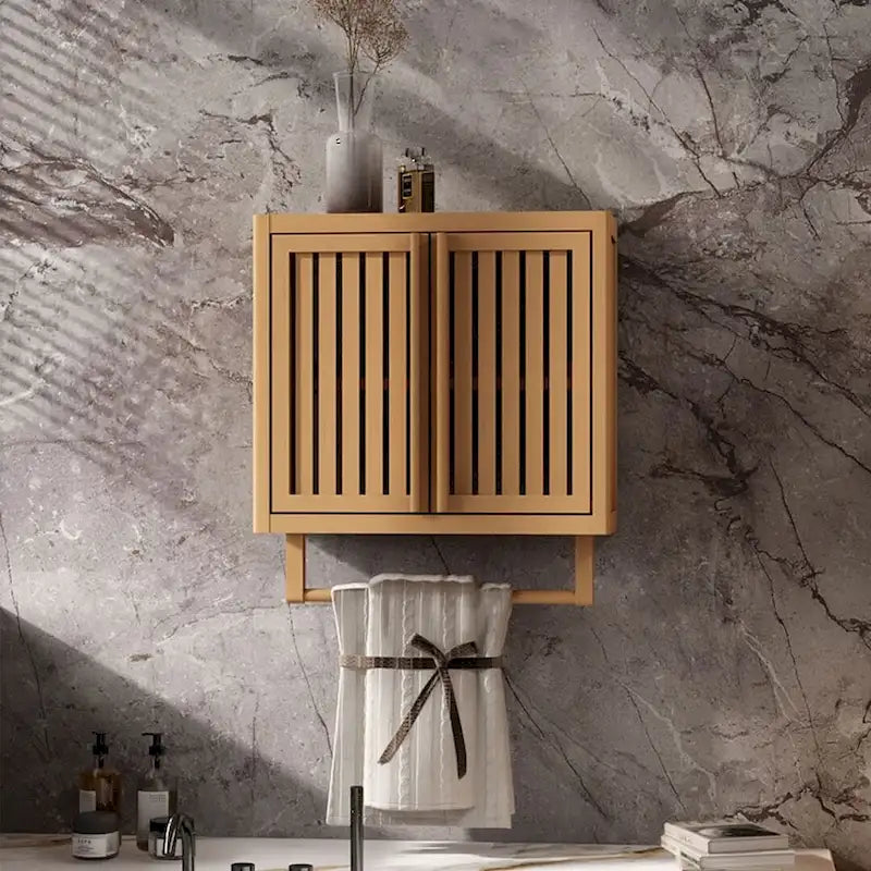 Meuble de rangement de salle de bain en bambou assorti