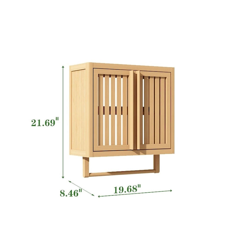 Meuble de rangement de salle de bain en bambou assorti
