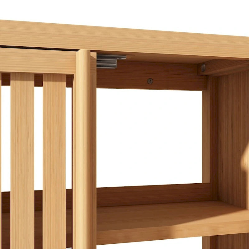 Meuble de rangement de salle de bain en bambou assorti