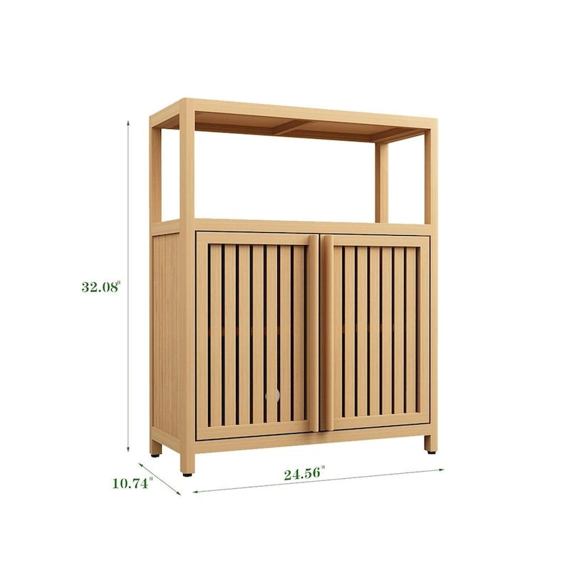 Meuble de rangement de salle de bain en bambou assorti