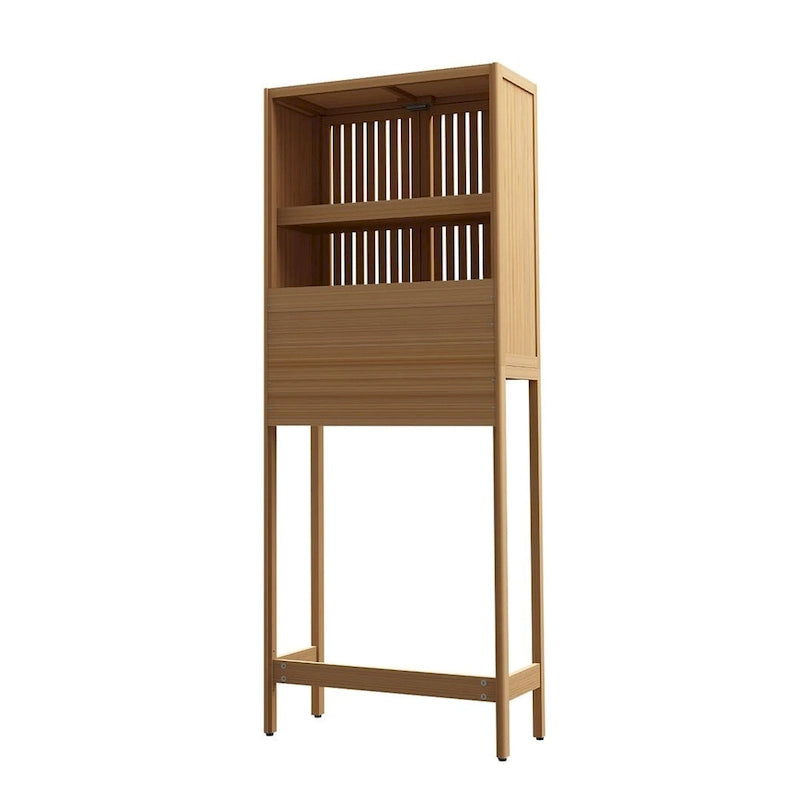 Meuble de rangement de salle de bain en bambou assorti