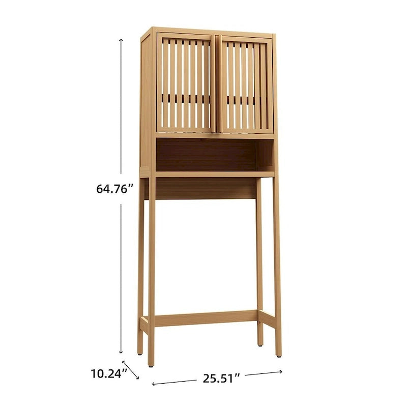 Meuble de rangement de salle de bain en bambou assorti