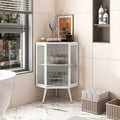 Meuble d'angle de salle de bain Grondin Modern Style 22,25 avec portes en verre trempé et étagère intérieure réglable