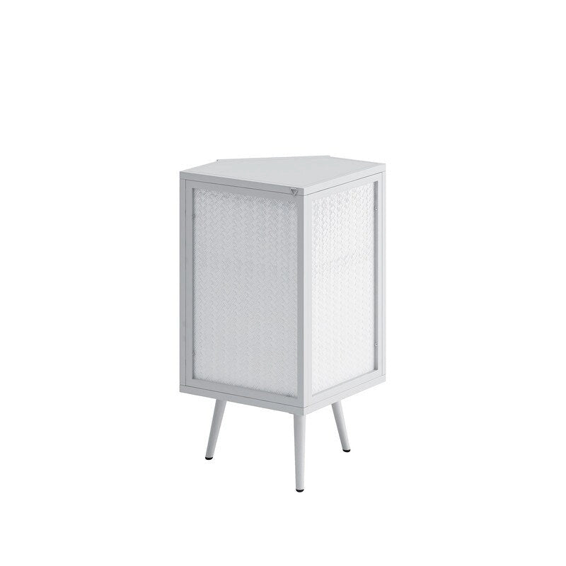 Meuble d'angle de salle de bain Grondin Modern Style 22,25 avec portes en verre trempé et étagère intérieure réglable