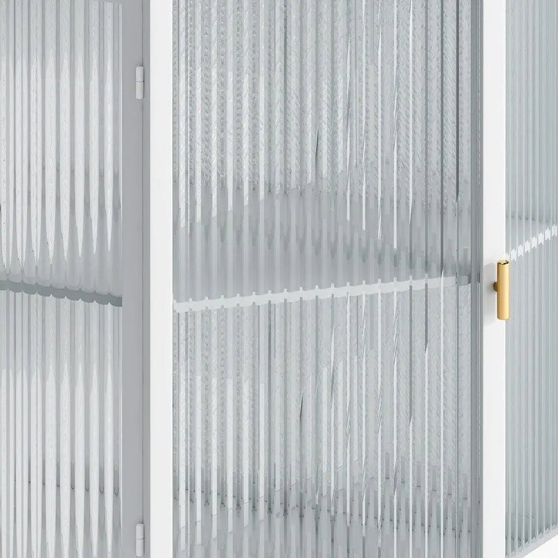 Meuble d'angle de salle de bain Grondin Modern Style 22,25 avec portes en verre trempé et étagère intérieure réglable