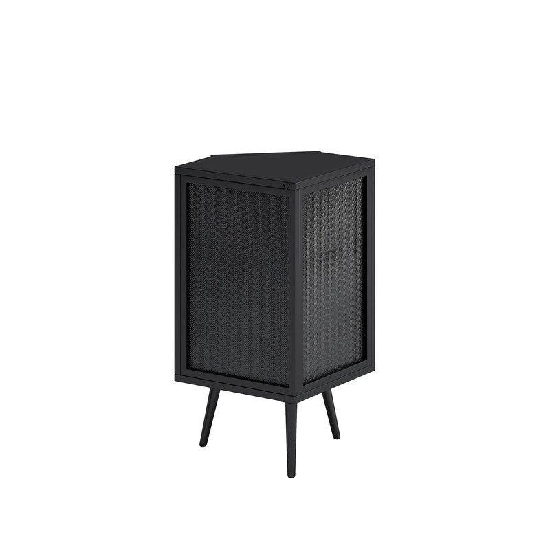 Meuble d'angle de salle de bain Grondin Modern Style 22,25 avec portes en verre trempé et étagère intérieure réglable