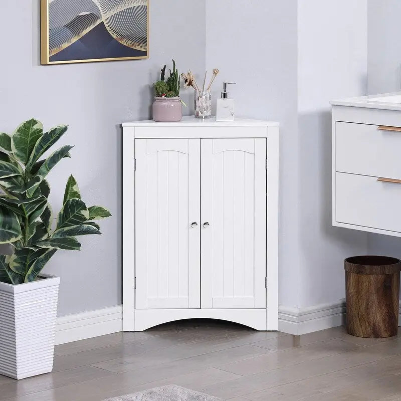 Buffet, meuble d'angle, meuble d'angle de salle de bain avec portes et étagères, cuisine, salon