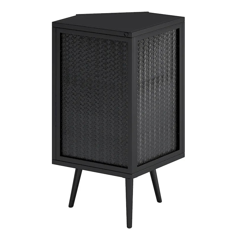 Meuble d'angle à poser avec porte en verre trempé et étagères de rangement