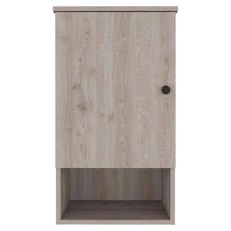 Armoire à pharmacie Porto, deux étagères intérieures, finition chêne clair / blanc