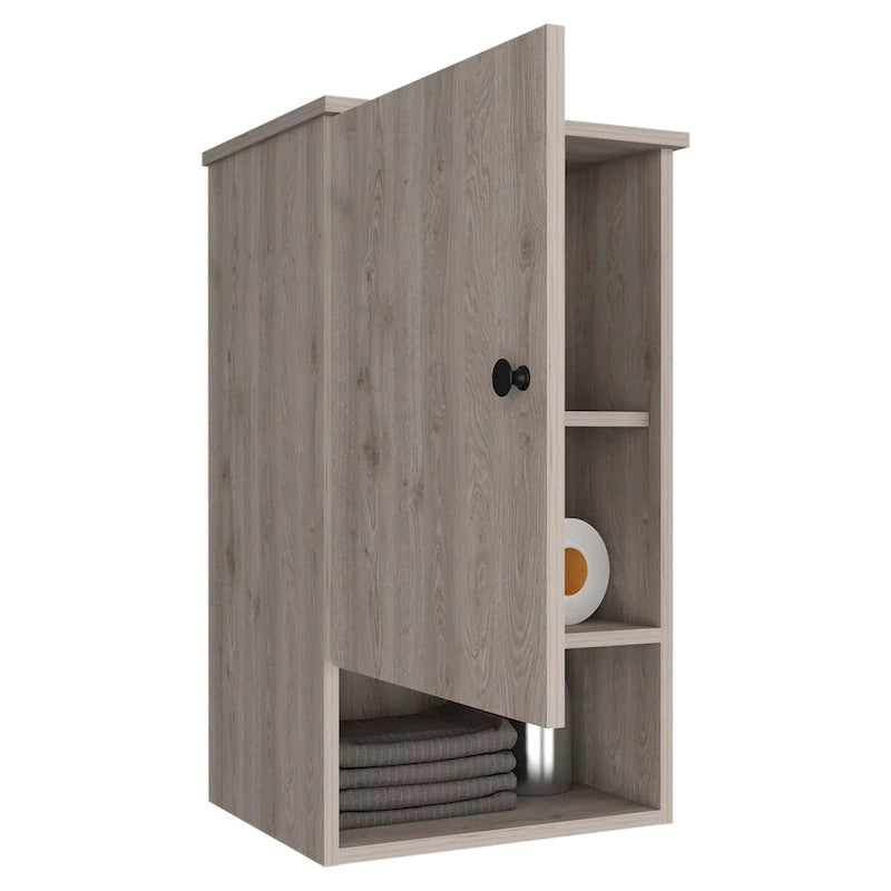 Armoire à pharmacie Porto, deux étagères intérieures, finition chêne clair / blanc