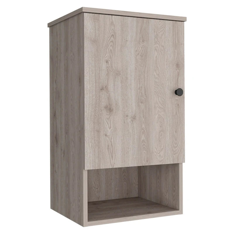 Armoire à pharmacie Porto, deux étagères intérieures, finition chêne clair / blanc
