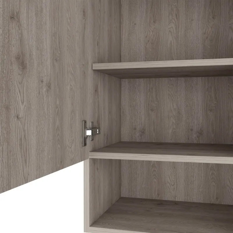 Armoire à pharmacie Porto, deux étagères intérieures, finition chêne clair / blanc