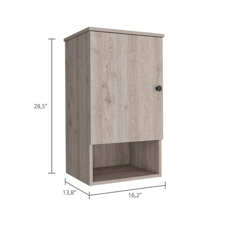 Armoire à pharmacie Porto, deux étagères intérieures, finition chêne clair / blanc