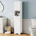 Armoire de rangement haute de salle de bain sur pied avec étagères réglables (67 po) - 11,7 P x 15,7 L x 66,8 H
