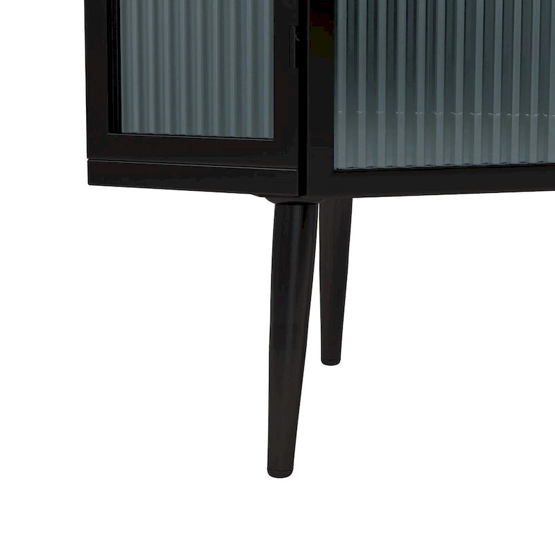Armoire d'angle à trois niveaux de 22,25 po avec portes en verre trempé et étagères de rangement pour salle de bain, salon et chambre à coucher