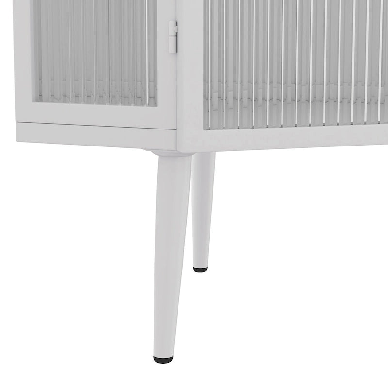 Armoire d'angle à trois niveaux de 22,25 po avec portes en verre trempé et étagères de rangement pour salle de bain, salon et chambre à coucher