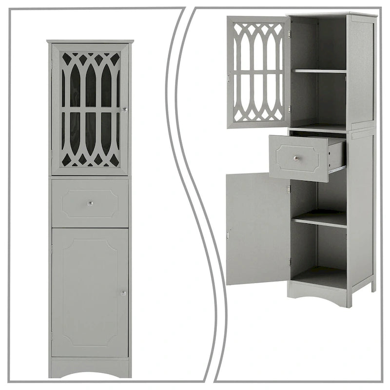 Meuble de salle de bain moderne et élégant en bois avec panneau de porte en acrylique