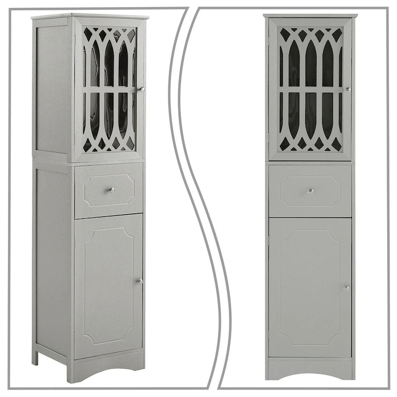 Meuble de salle de bain moderne et élégant en bois avec panneau de porte en acrylique