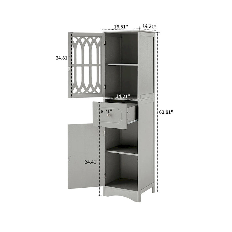 Meuble de salle de bain moderne et élégant en bois avec panneau de porte en acrylique