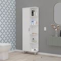 Meuble de rangement pour salle de bain à 1 porte, blanc moderne