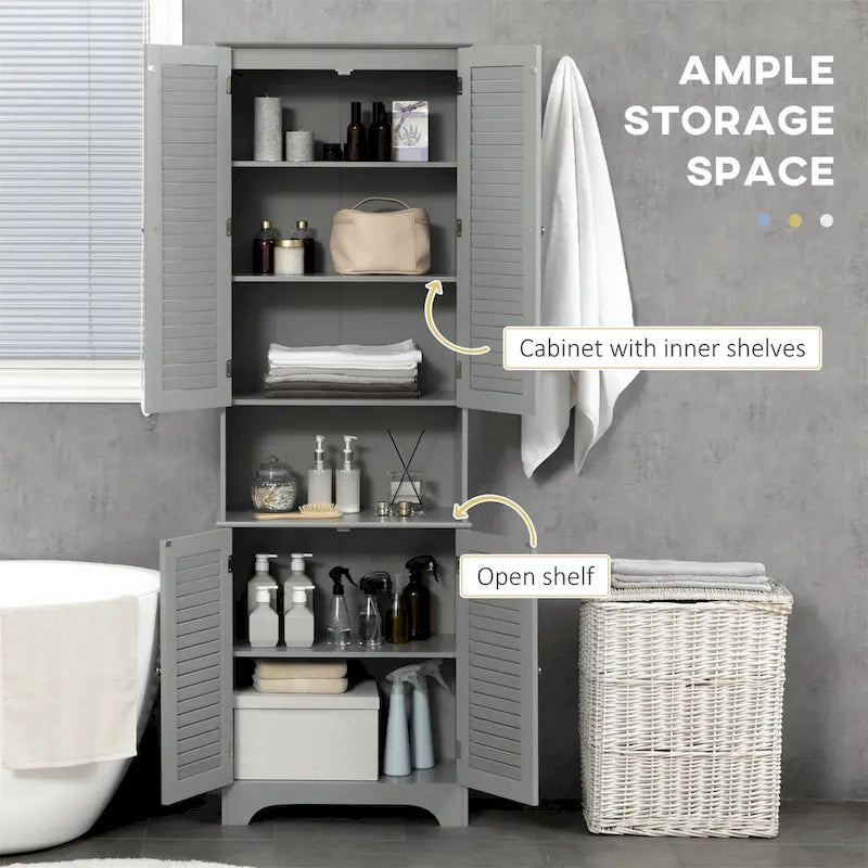 Meuble de rangement haut et étroit pour salle de bain