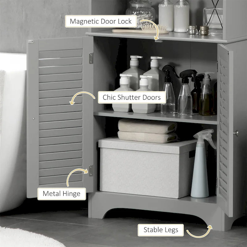 Meuble de rangement haut et étroit pour salle de bain