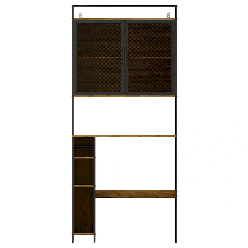 Étagère de rangement au-dessus des toilettes, Cadre métallique, Étagère de salle de bain, Gain de place