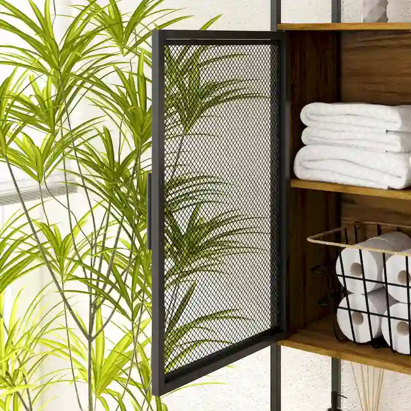 Étagère de rangement au-dessus des toilettes, Cadre métallique, Étagère de salle de bain, Gain de place