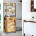 Panier à Linge Inclinable à 3 Niveaux en Bambou - 15.5L x 11.5l x 46.5H