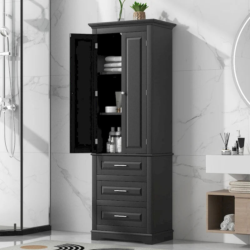 Armoire haute de rangement à trois tiroirs - S/O