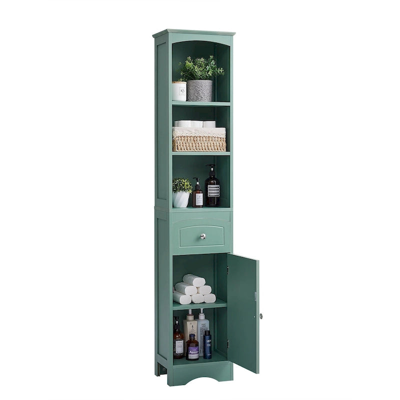 Meuble de salle de bain haut, meuble de rangement autonome avec tiroir, panneau MDF, étagère réglable