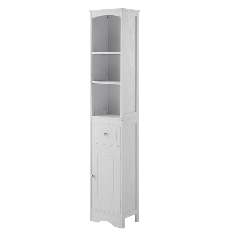 Meuble de salle de bain haut, meuble de rangement autonome avec tiroir, panneau MDF, étagère réglable