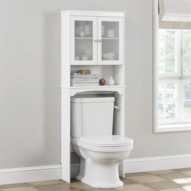 Meuble de rangement WC – Blanc 23 P x 63 L x 167 H cm