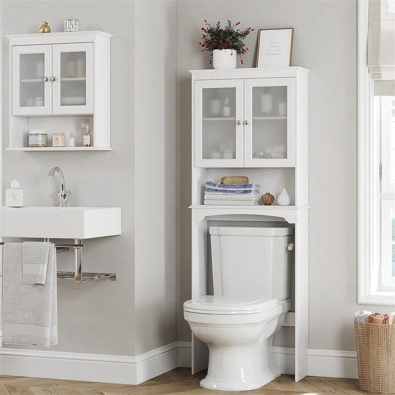 Meuble de rangement WC – Blanc 23 P x 63 L x 167 H cm