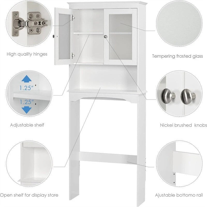Meuble de rangement WC – Blanc 23 P x 63 L x 167 H cm