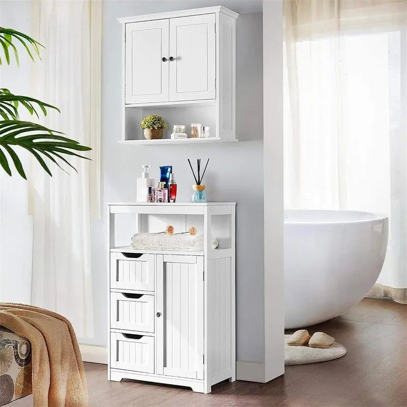 Meuble de rangement en bois pour salle de bain