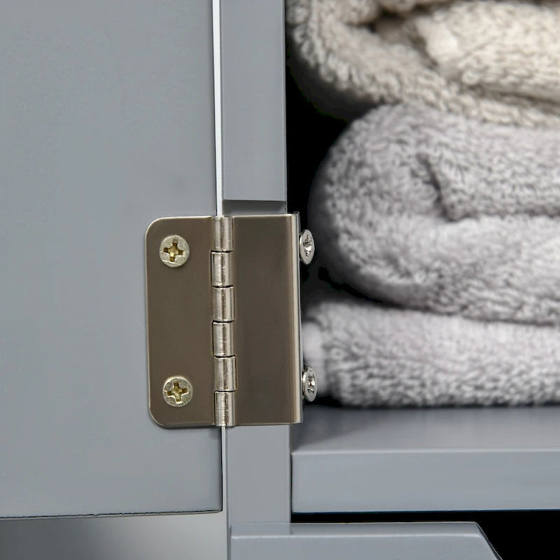 Meuble de rangement haut de salle de bain de 137 cm, Tour de rangement autonome avec étagère à 2 niveaux et tiroirs