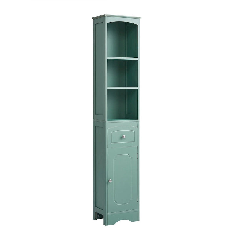 Meuble de rangement haut de salle de bain de 67 po, meuble d'appoint moderne et étroit avec tiroir et étagère réglable