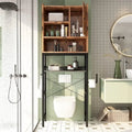 Meuble de rangement de salle de bain en bois Mieres, à poser au-dessus des toilettes - N/A