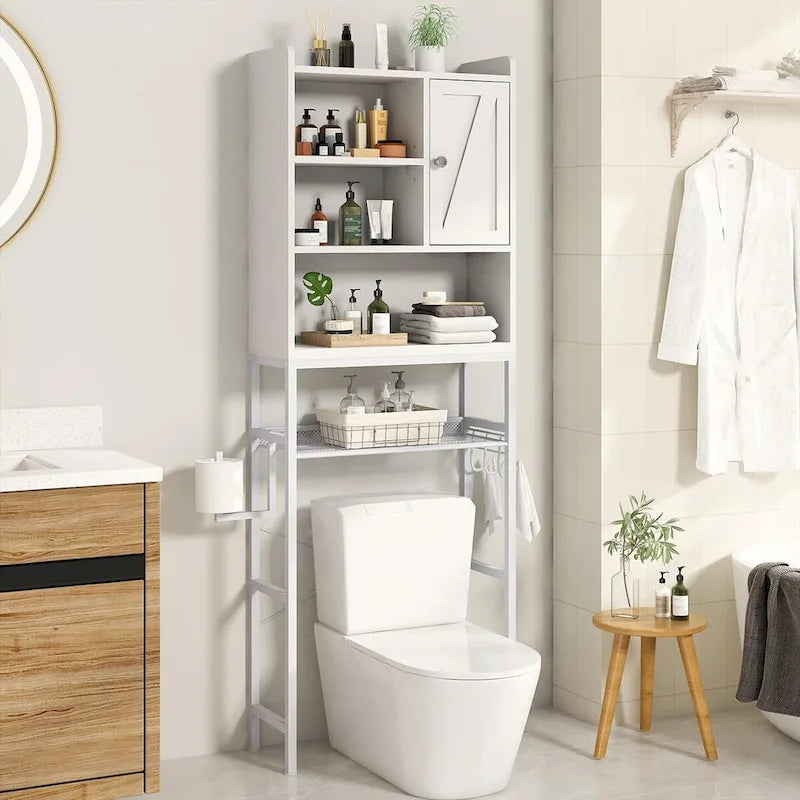 Meuble de rangement de salle de bain en bois Mieres, à poser au-dessus des toilettes - N/A