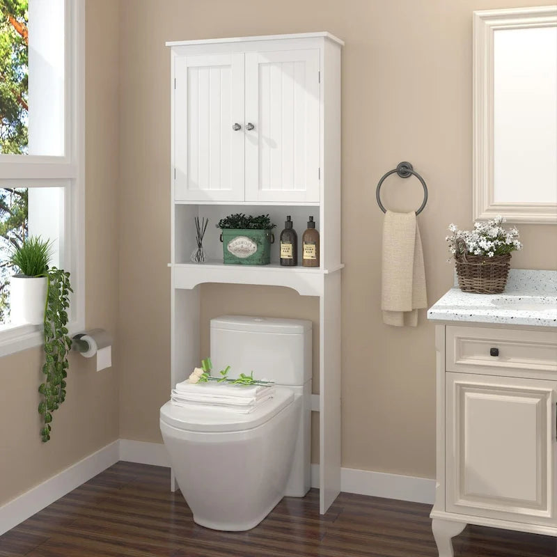 Meuble de rangement au-dessus des toilettes, Étagère de salle de bain au-dessus des toilettes, Organisateur de rangement pour salle de bain, Économiseur d'espace de salle de bain en bois
