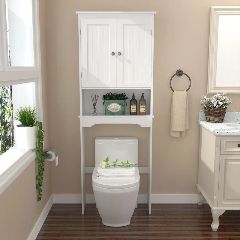 Meuble de rangement au-dessus des toilettes, Étagère de salle de bain au-dessus des toilettes, Organisateur de rangement pour salle de bain, Économiseur d'espace de salle de bain en bois