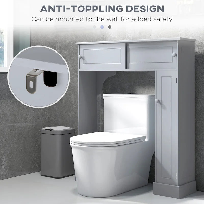 Meuble de rangement pour toilettes avec étagères réglables, étagère WC
