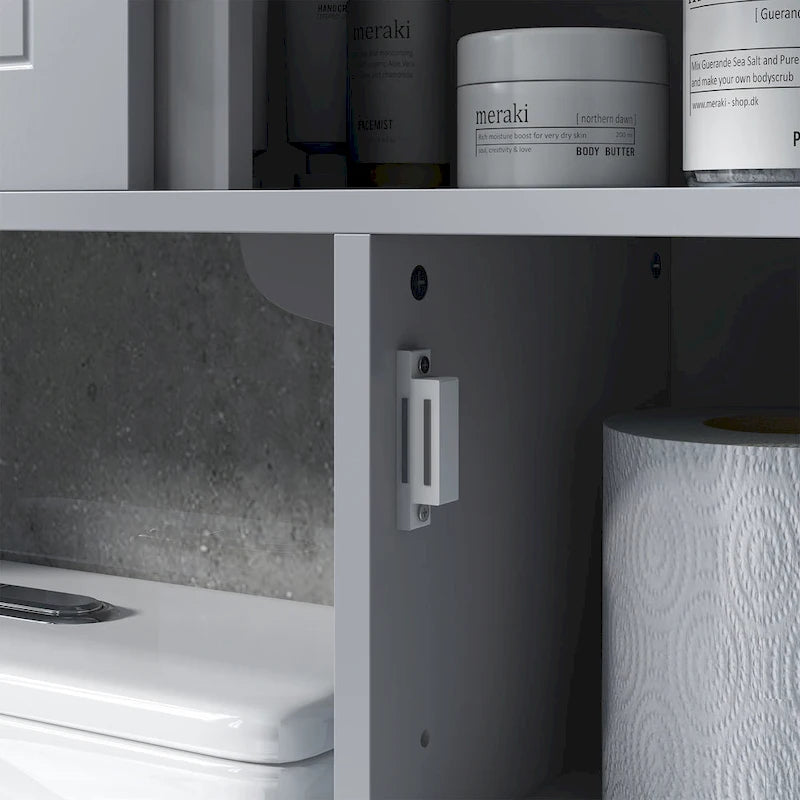 Meuble de rangement pour toilettes avec étagères réglables, étagère WC