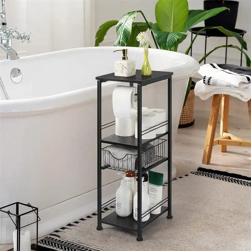 Meuble de rangement de salle de bain sur pied avec tiroir – 11P x 10L x 27,99H