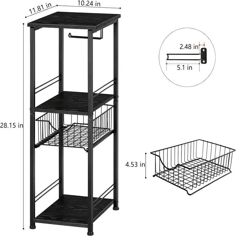 Meuble de rangement de salle de bain sur pied avec tiroir – 11P x 10L x 27,99H