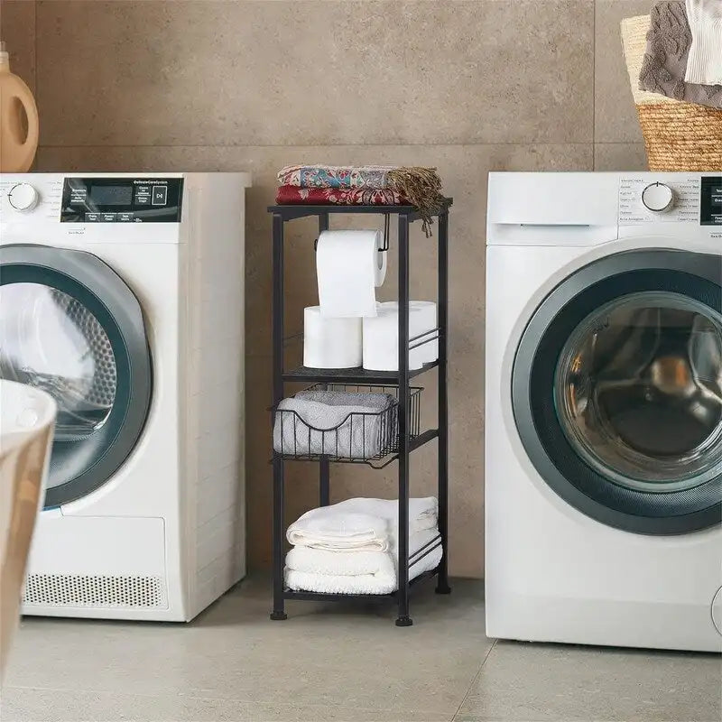 Meuble de rangement de salle de bain sur pied avec tiroir – 11P x 10L x 27,99H