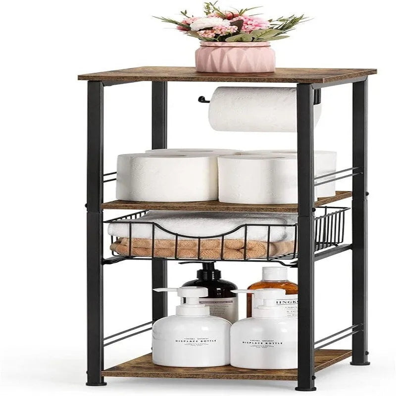Meuble de rangement de salle de bain sur pied avec tiroir – 11P x 10L x 27,99H